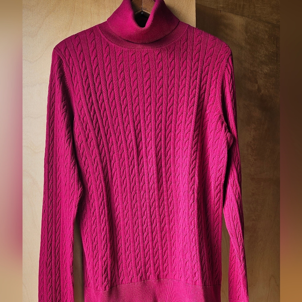Cable Knit Turtleneck Sweater from Talbots